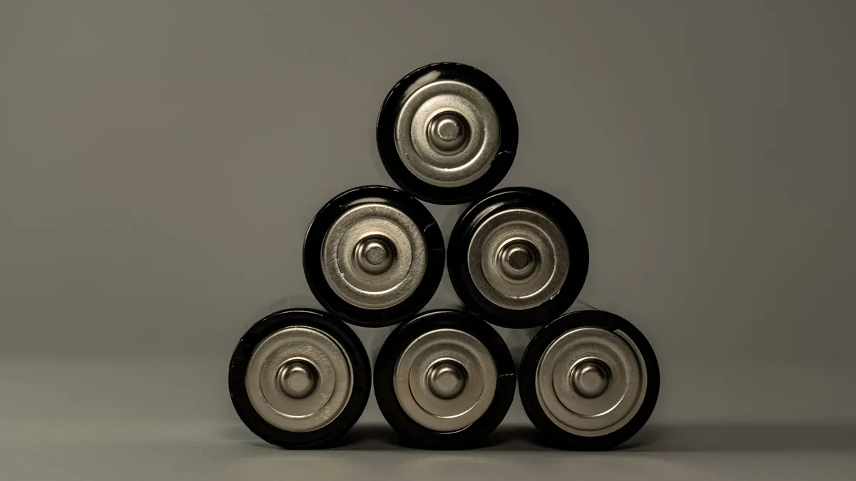 Stack of cylindrical battery cells