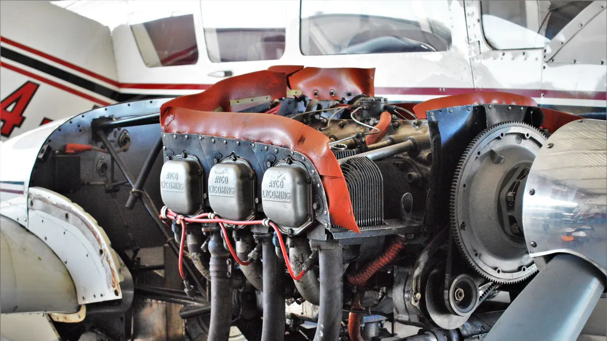 Close-up of a small gasoline engine